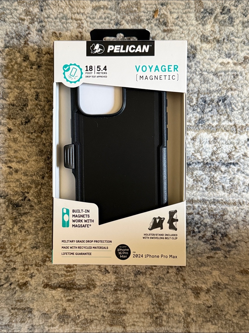 Pelican Voyager Magnetic iPhone 16 Pro Max Case - Black